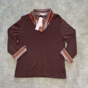 NWT chocolate brown knit sweater